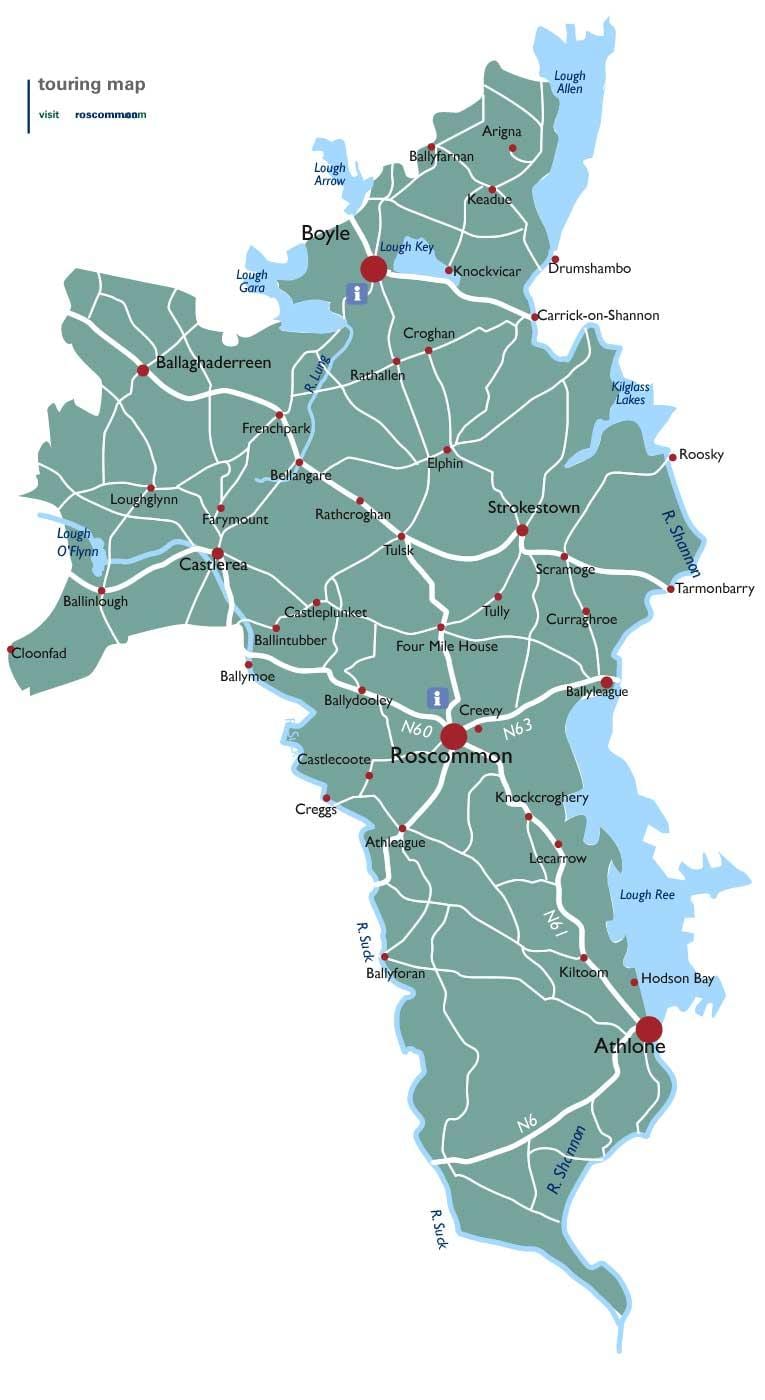 નકશો કાઉન્ટી roscommon આયર્લેન્ડ
