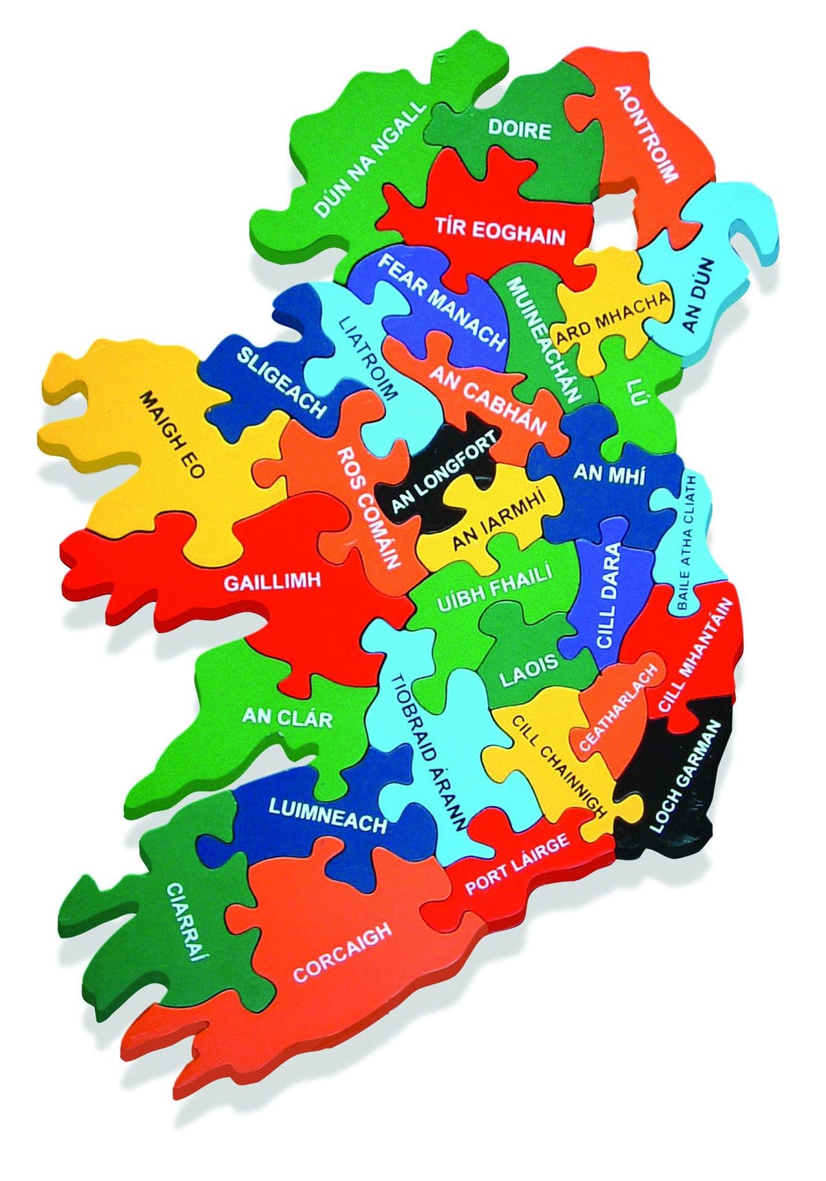 નકશો નકશો આયર્લેન્ડ તરીકે gaeilge