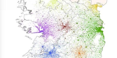 આયર્લેન્ડ વસ્તી ગીચતા નકશો