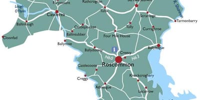 નકશો કાઉન્ટી roscommon આયર્લેન્ડ