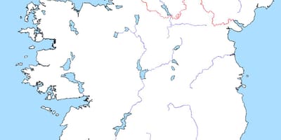 નકશો ખાલી નકશો આયર્લેન્ડ સાથે નદીઓ