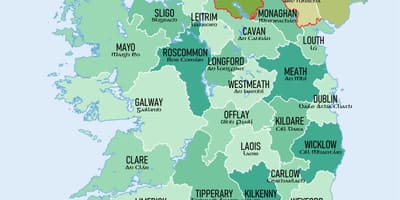 નકશો irelands કાઉન્ટીઓ